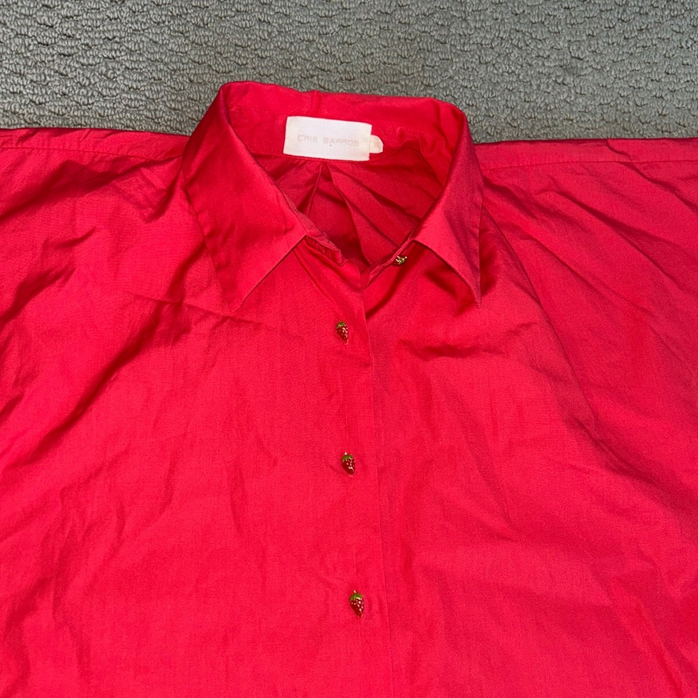 Cris Barros Strawberry Shirt Midi Dress
Red
Short Sleeve
Size 38 Medium
Brazil - Picture 2 of 13